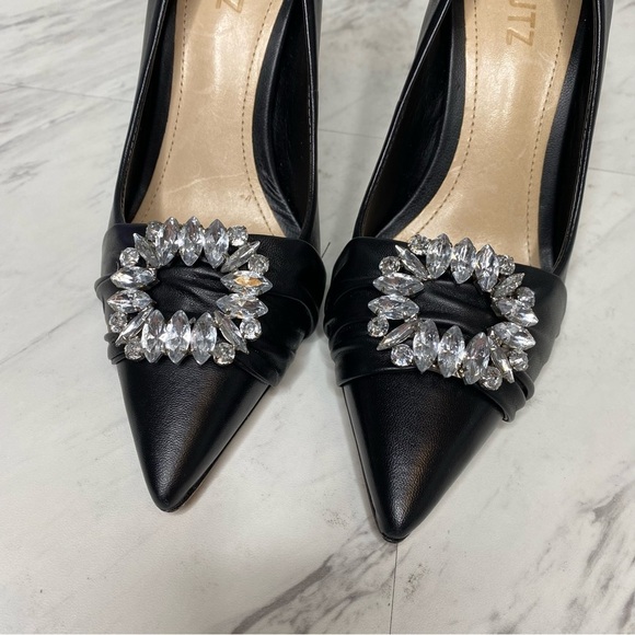 Schutz Meisho Pointy Toe Black Leather Stiletto Pump 6B - Picture 9 of 14